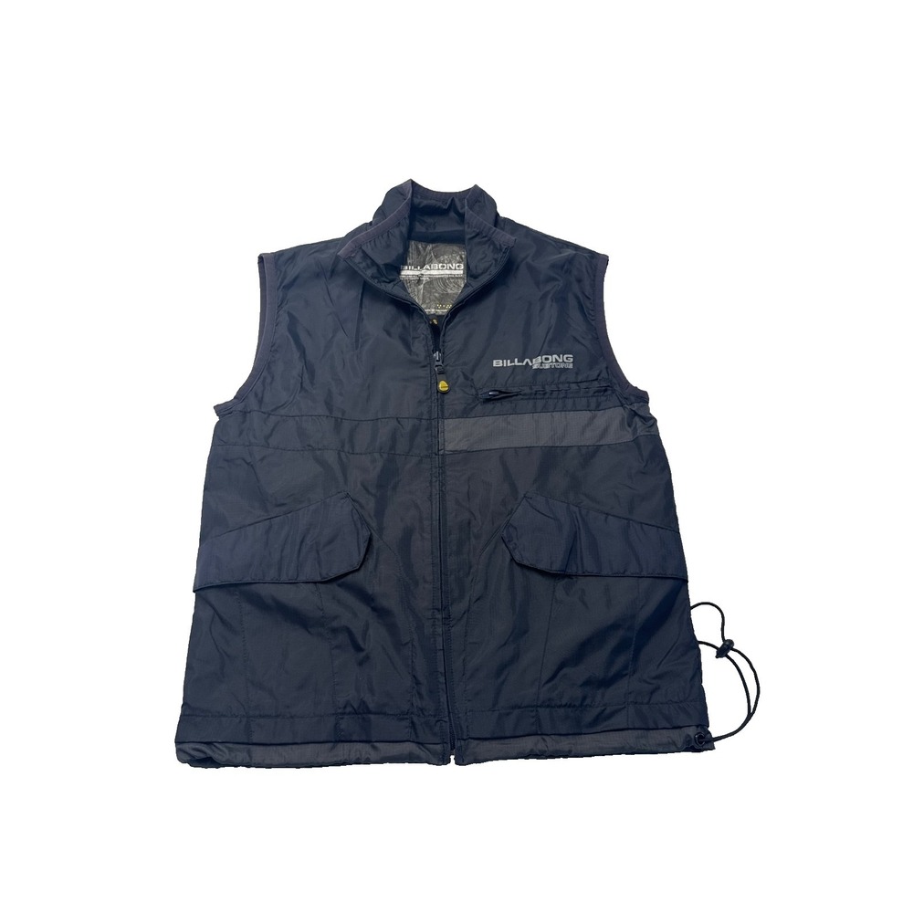 Billabong Men's Small Navy Full Zip Vest Sleeveless Tech Vest with Pockets